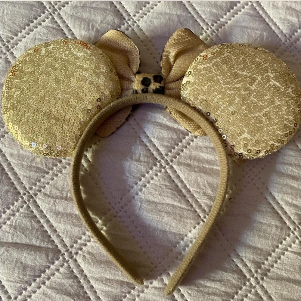 Leopard Print Bow Sequin Ears Headband